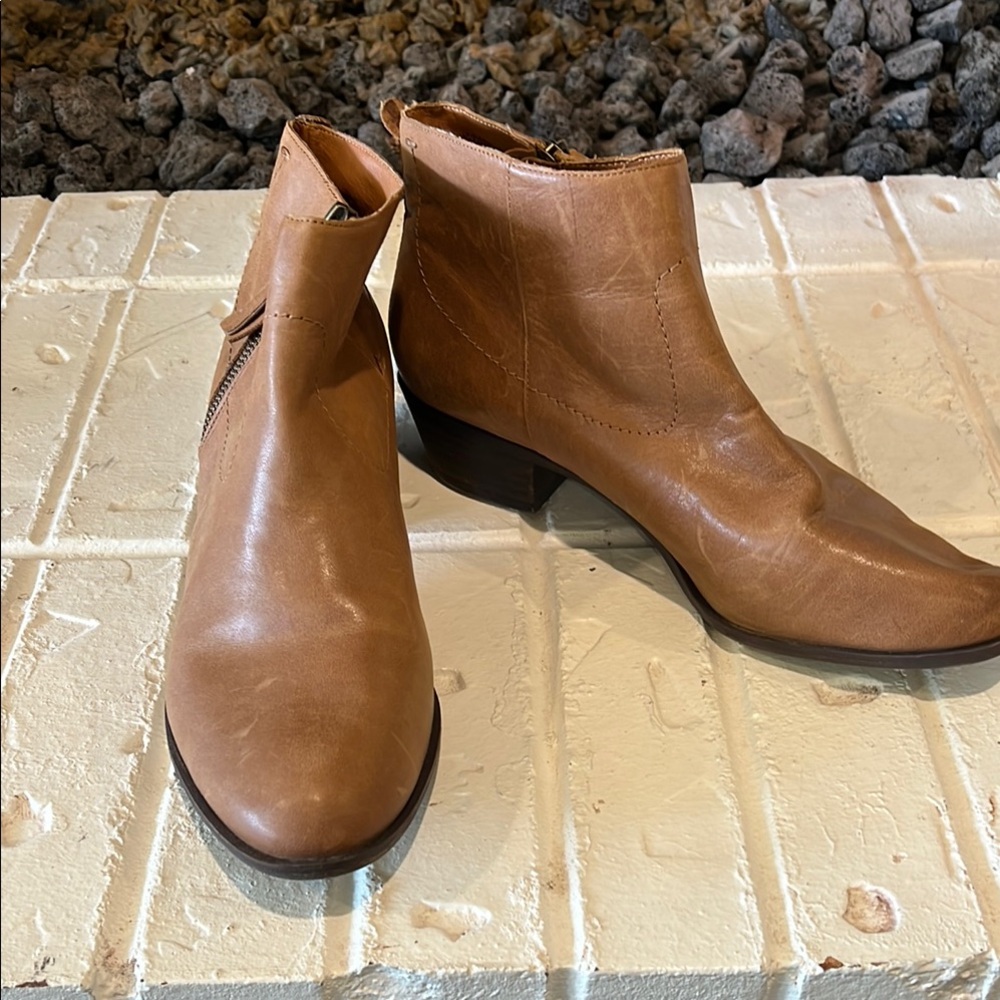 Tan Leather Ankle Boots